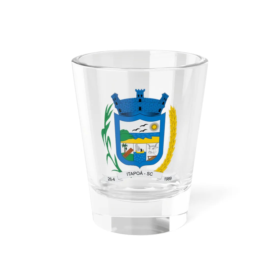 Brasão de Itapoá - SC (Brazil) (Coat of Arms) Shot Glass 1.5oz 1.5oz - Go Mug Yourself