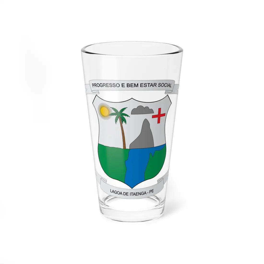 Brasão de Lagoa de Itaenga - PE (Brazil) (Coat of Arms) Pint Glass 16oz 16oz - Go Mug Yourself