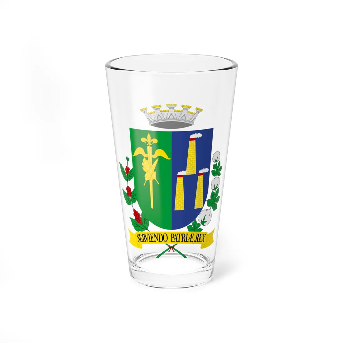 Brasão de Laranjal Paulista (Brazil) (Coat of Arms) Pint Glass 16oz 16oz - Go Mug Yourself