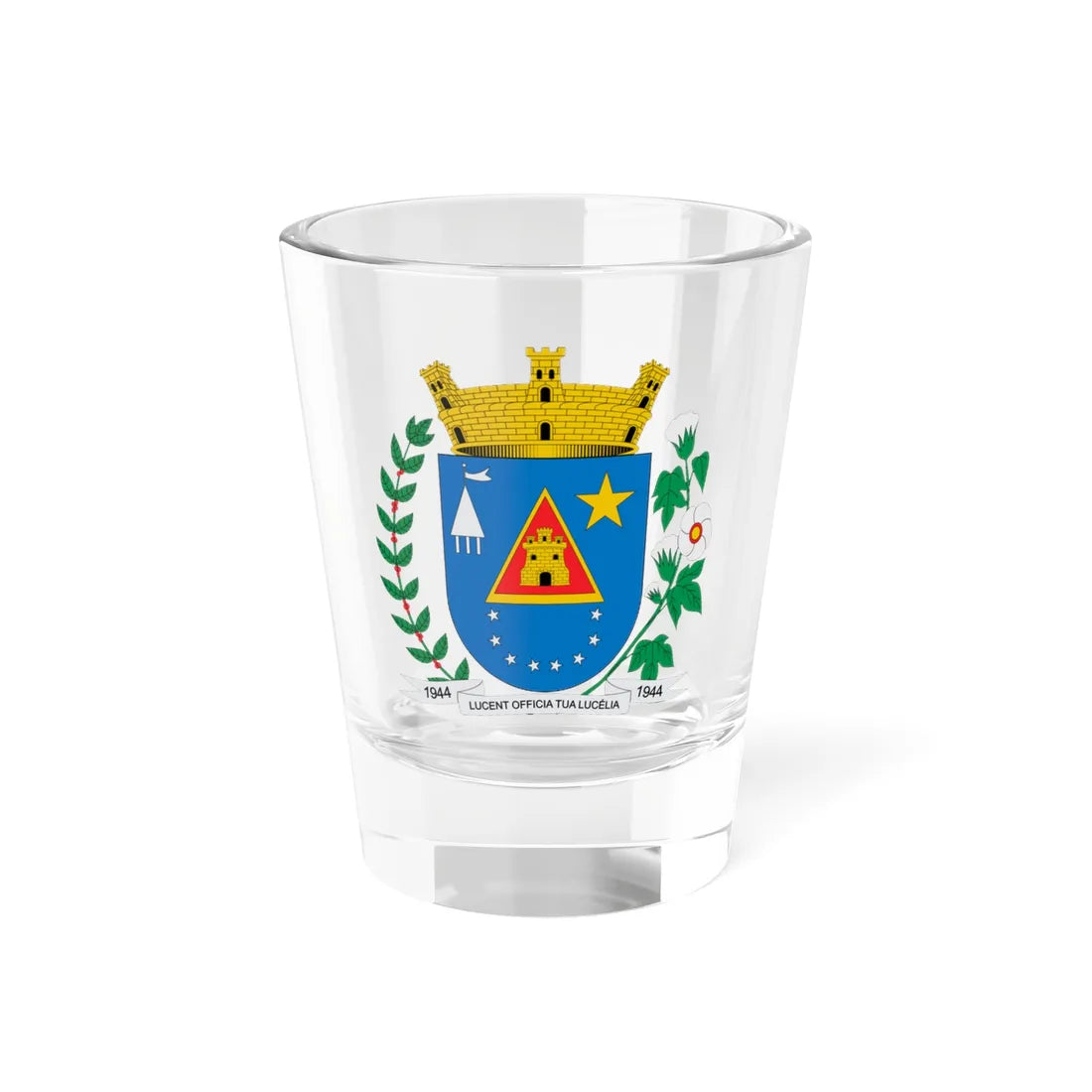 Brasão de Lucélia - SP (Brazil) (Coat of Arms) Shot Glass 1.5oz 1.5oz - Go Mug Yourself