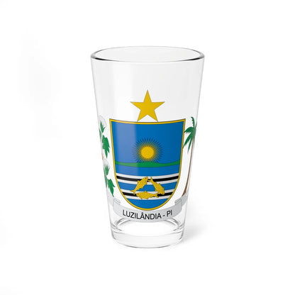 Brasão de Luzilândia - PI (Brazil) (Coat of Arms) Pint Glass 16oz 16oz - Go Mug Yourself