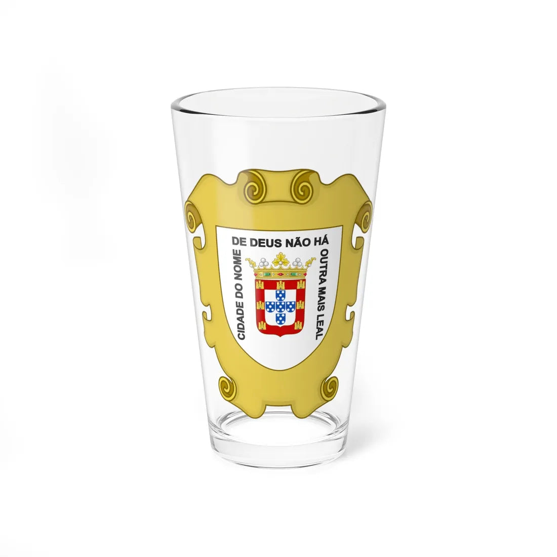 Brasão de Macau 1850s-1910 (Portugal) (Coat of Arms) Pint Glass 16oz 16oz - Go Mug Yourself