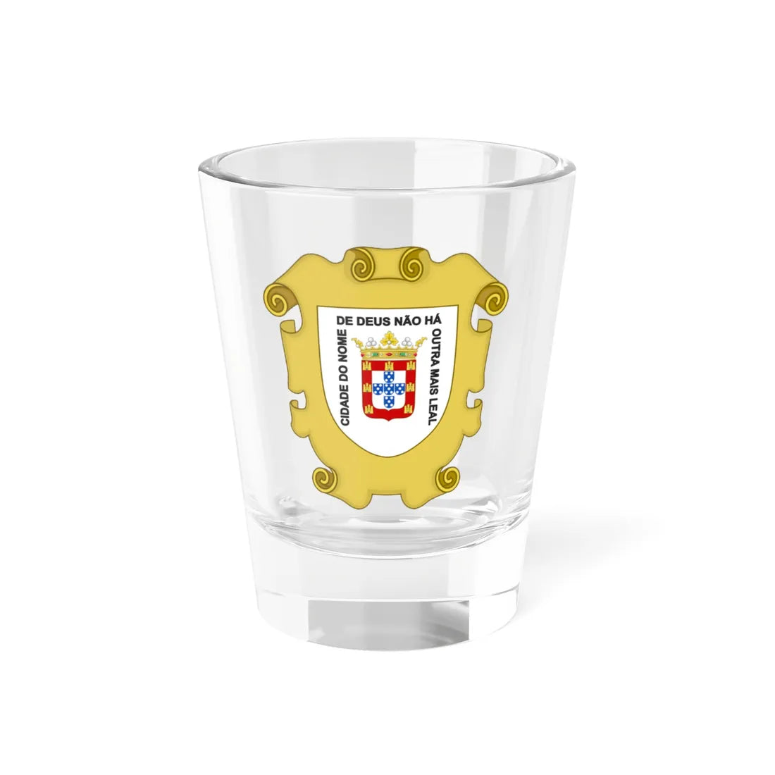 Brasão de Macau 1850s-1910 (Portugal) (Coat of Arms) Shot Glass 1.5oz 1.5oz - Go Mug Yourself
