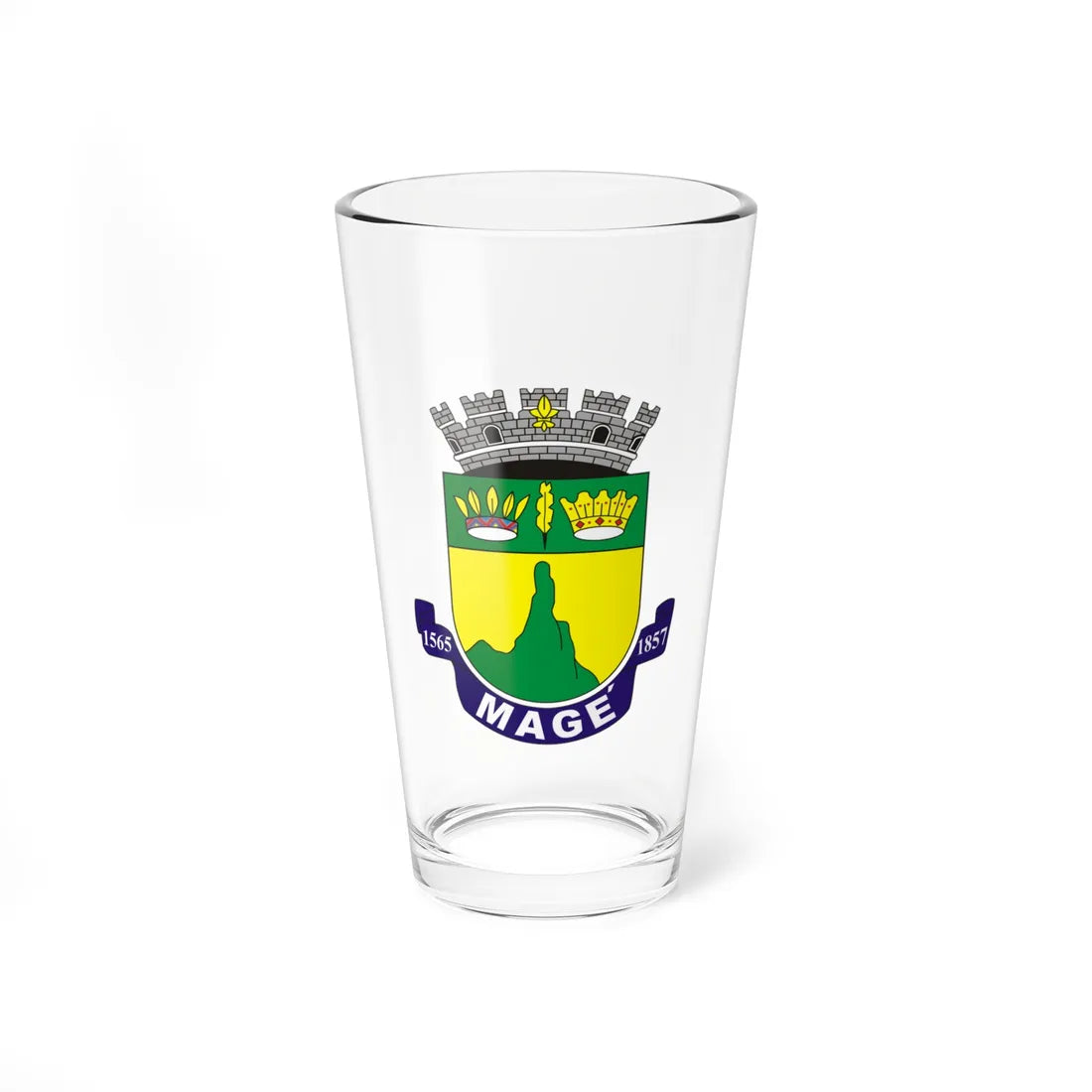 Brasão de Magé RJ (Brazil) (Coat of Arms) Pint Glass 16oz 16oz - Go Mug Yourself