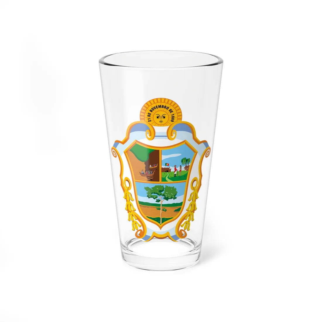 Brasão de Manaus (Brazil) (Coat of Arms) Pint Glass 16oz 16oz - Go Mug Yourself