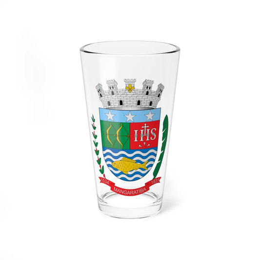 Brasão de Mangaratiba - RJ (Brazil) (Coat of Arms) Pint Glass 16oz 16oz - Go Mug Yourself
