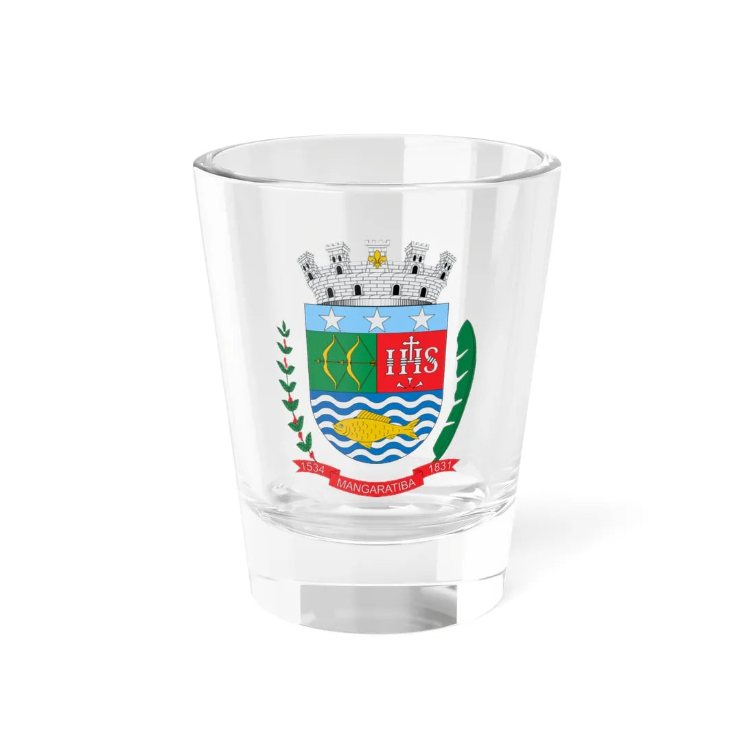 Brasão de Mangaratiba - RJ (Brazil) (Coat of Arms) Shot Glass 1.5oz 1.5oz - Go Mug Yourself