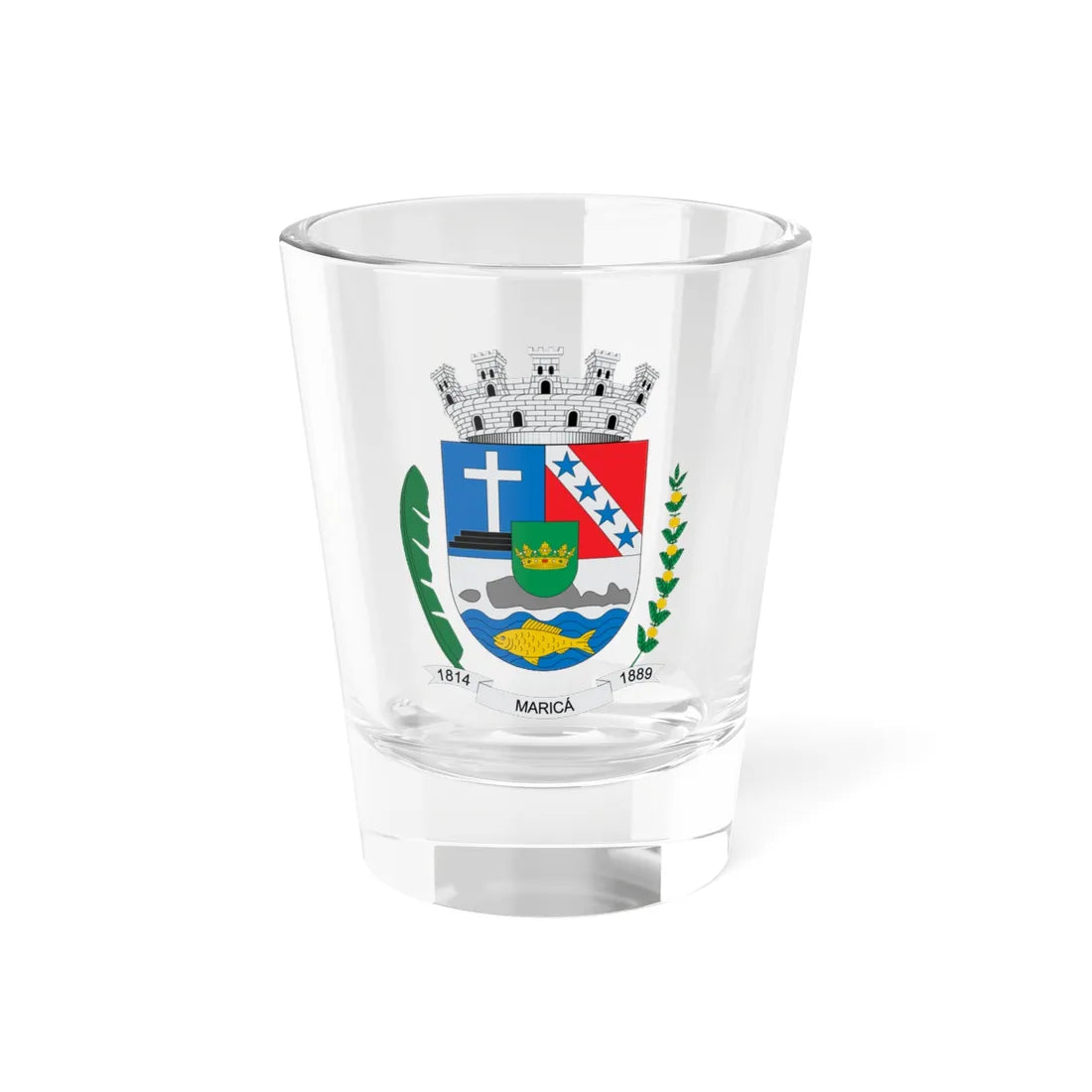 Brasão de Maricá - RJ (Brazil) (Coat of Arms) Shot Glass 1.5oz 1.5oz - Go Mug Yourself