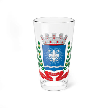 Brasão de Mariluz - PR (Brazil) (Coat of Arms) Pint Glass 16oz 16oz - Go Mug Yourself