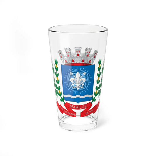 Brasão de Mariluz - PR (Brazil) (Coat of Arms) Pint Glass 16oz 16oz - Go Mug Yourself