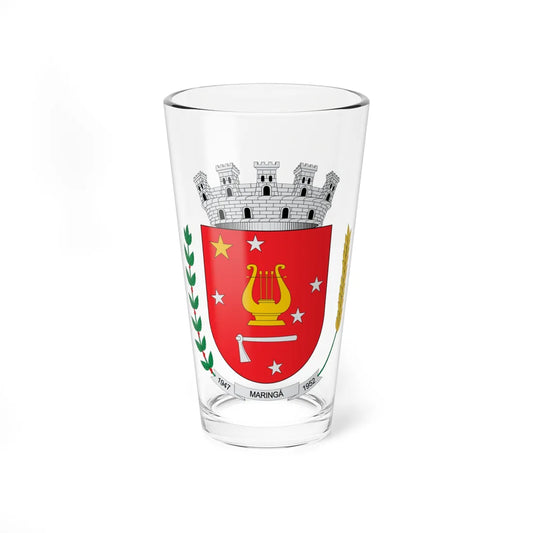 Brasão de Maringá - PR (Brazil) (Coat of Arms) Pint Glass 16oz 16oz - Go Mug Yourself