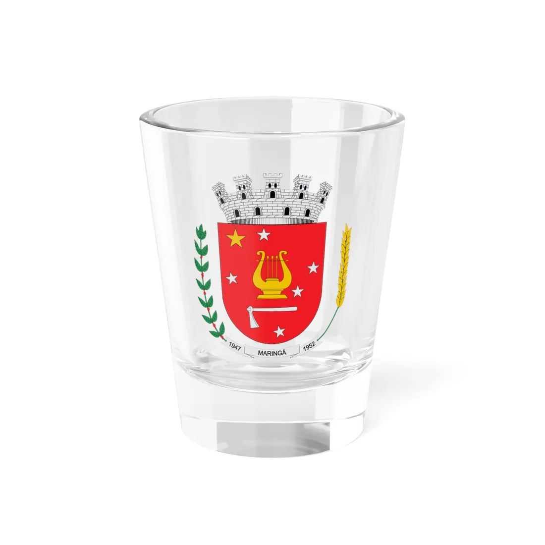 Brasão de Maringá - PR (Brazil) (Coat of Arms) Shot Glass 1.5oz 1.5oz - Go Mug Yourself