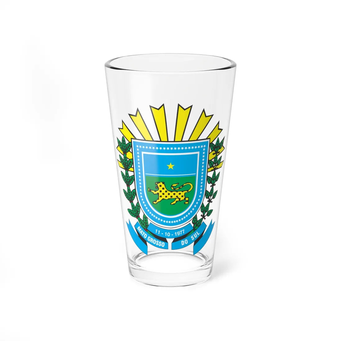 Brasão de Mato Grosso do Sul (Brazil) (Coat of Arms) Pint Glass 16oz 16oz - Go Mug Yourself