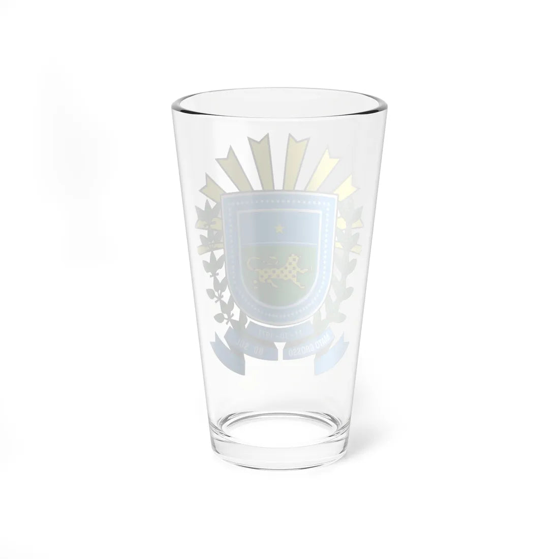 Brasão de Mato Grosso do Sul (Brazil) (Coat of Arms) Pint Glass 16oz - Go Mug Yourself