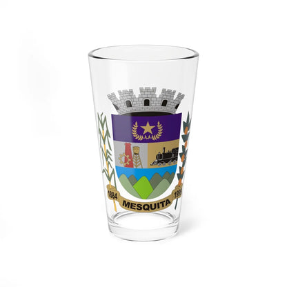 Brasão de Mesquita Rio de Janeiro (Brazil) (Coat of Arms) Pint Glass 16oz 16oz - Go Mug Yourself