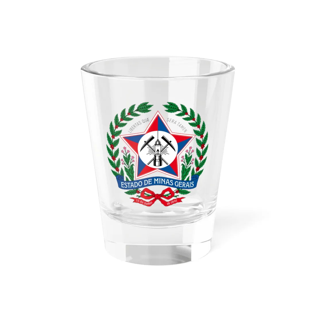 Brasão de Minas Gerais (Brazil) (Coat of Arms) Shot Glass 1.5oz 1.5oz - Go Mug Yourself