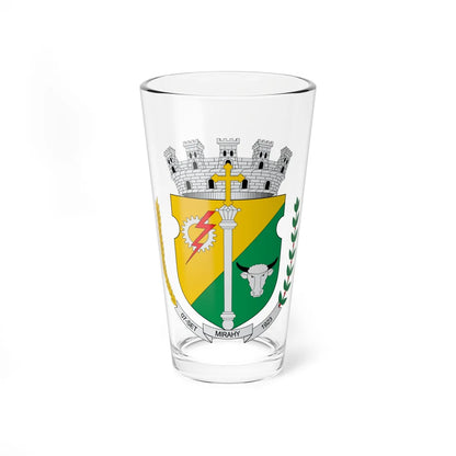 Brasão de Miraí - MG (Brazil) (Coat of Arms) Pint Glass 16oz 16oz - Go Mug Yourself