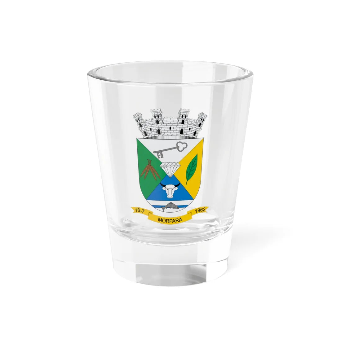 Brasão de Morpará - BA (Brazil) (Coat of Arms) Shot Glass 1.5oz 1.5oz - Go Mug Yourself
