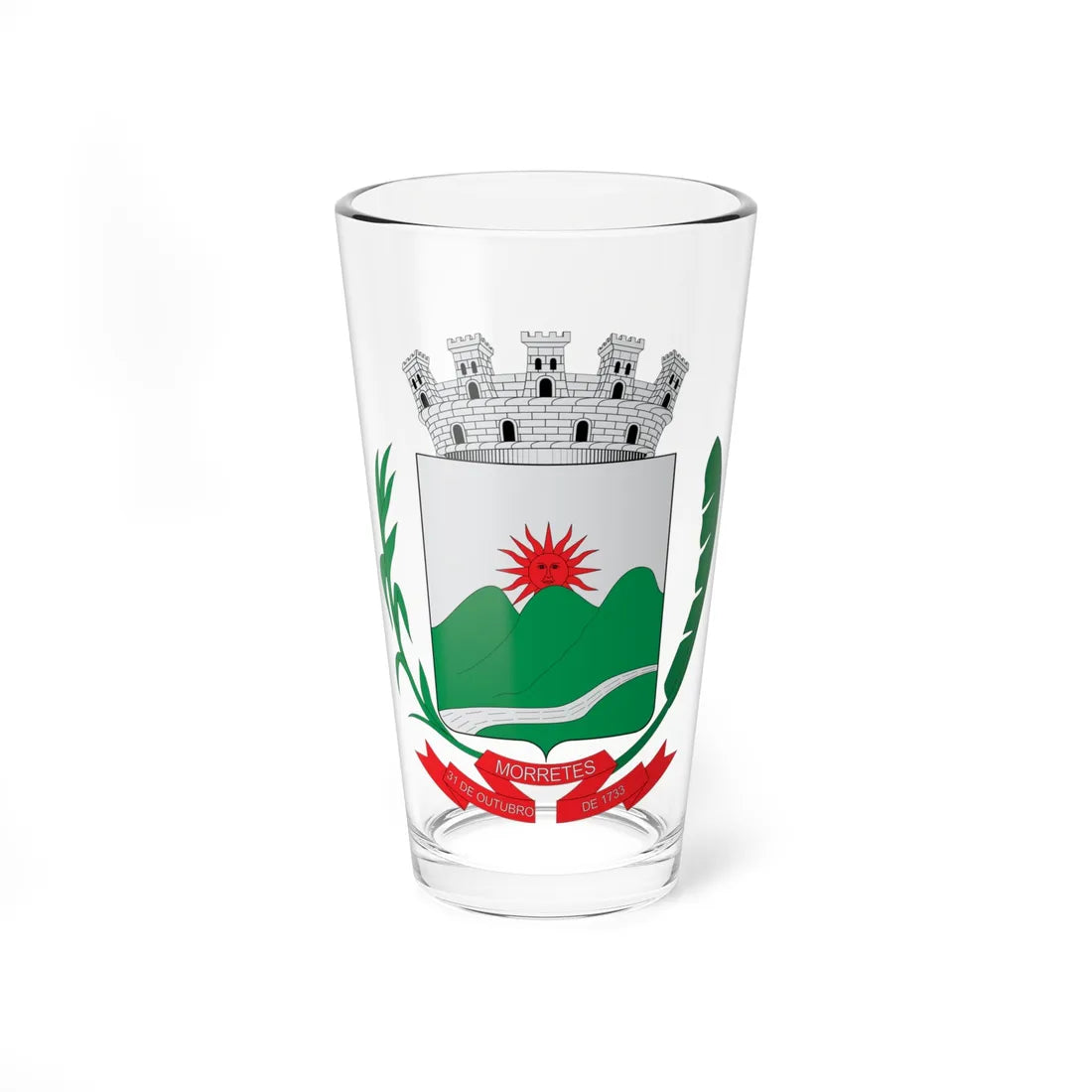 Brasão de Morretes - PR (Brazil) (Coat of Arms) Pint Glass 16oz 16oz - Go Mug Yourself