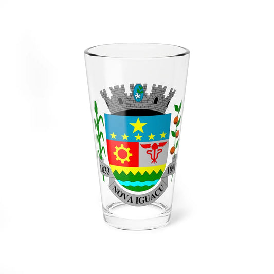 Brasão de Nova Iguaçu (Brazil) (Coat of Arms) Pint Glass 16oz 16oz - Go Mug Yourself