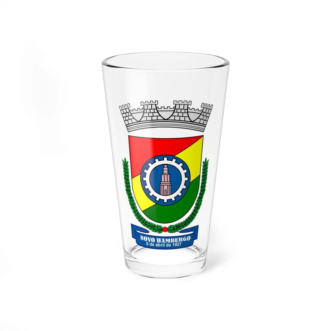 Brasão de Novo Hamburgo (Brazil) (Coat of Arms) Pint Glass 16oz 16oz - Go Mug Yourself