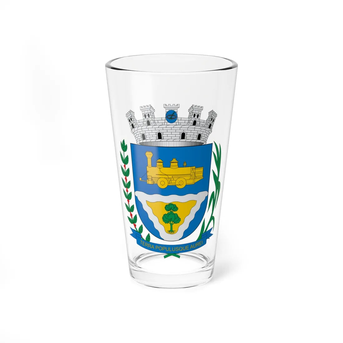 Brasão de Ourinhos - SP (Brazil) (Coat of Arms) Pint Glass 16oz 16oz - Go Mug Yourself