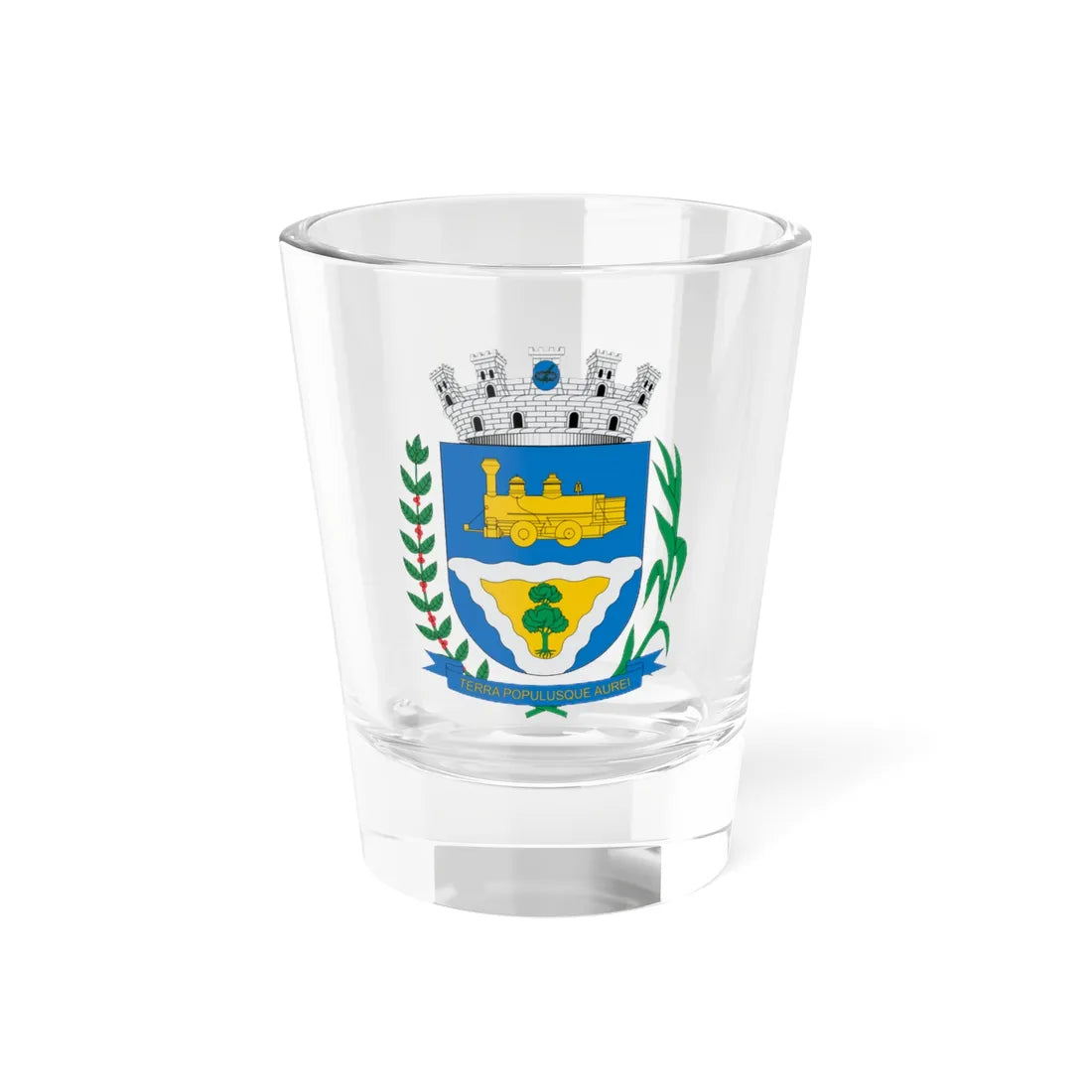 Brasão de Ourinhos - SP (Brazil) (Coat of Arms) Shot Glass 1.5oz 1.5oz - Go Mug Yourself