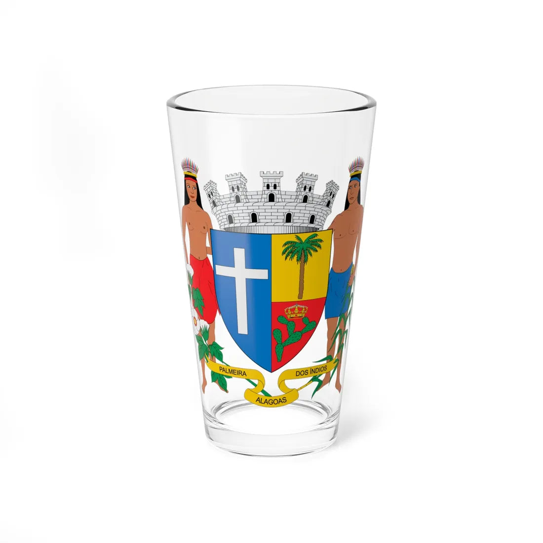 Brasão de Palmeira dos Índios - AL (Brazil) (Coat of Arms) Pint Glass 16oz 16oz - Go Mug Yourself