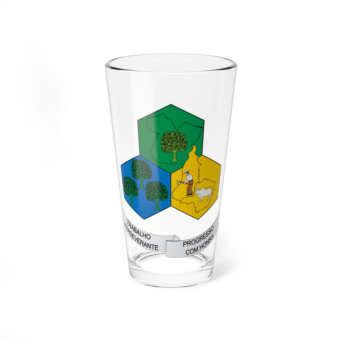 Brasão de Paragominas - PA (Brazil) (Coat of Arms) Pint Glass 16oz 16oz - Go Mug Yourself