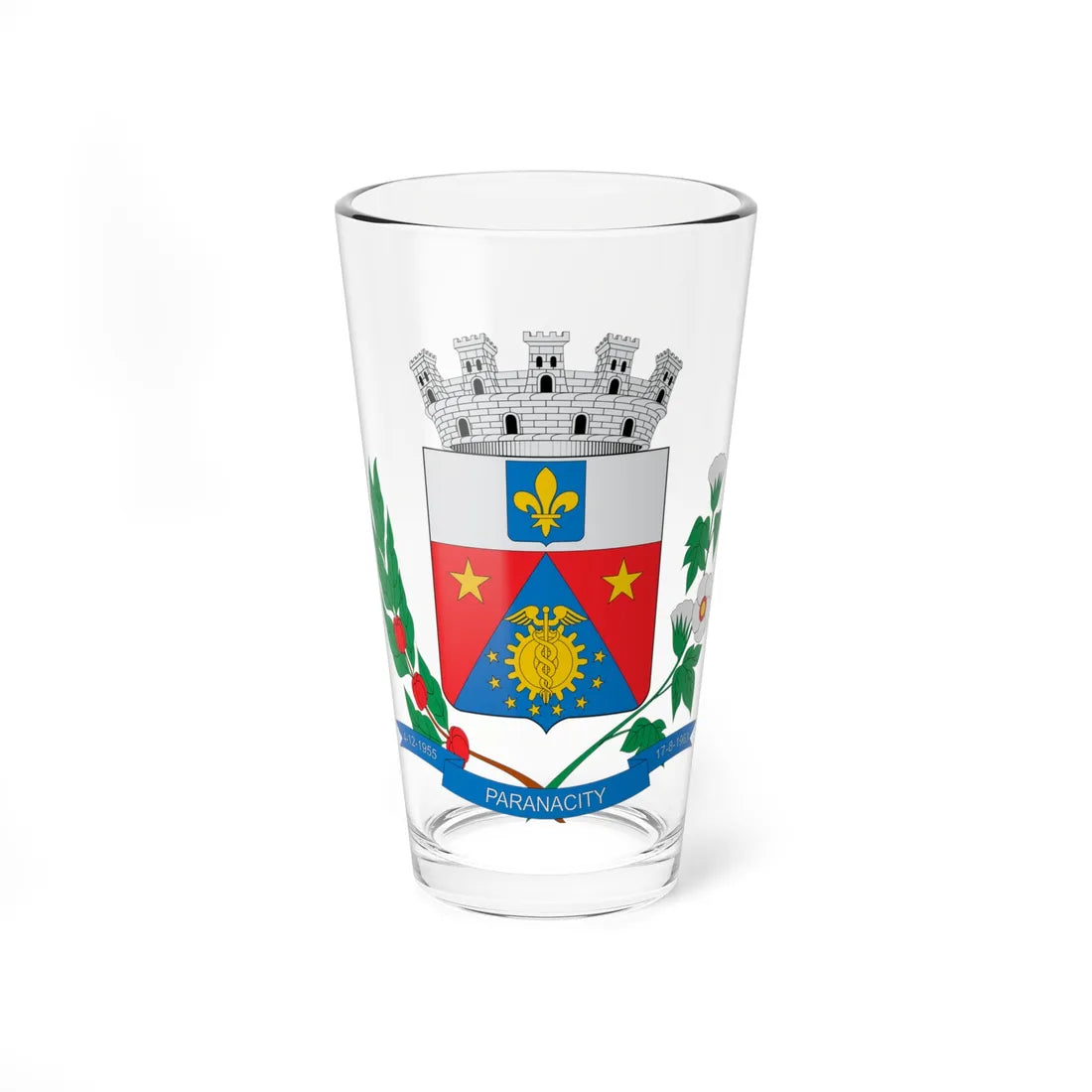 Brasão de Paranacity - PR (Brazil) (Coat of Arms) Pint Glass 16oz 16oz - Go Mug Yourself