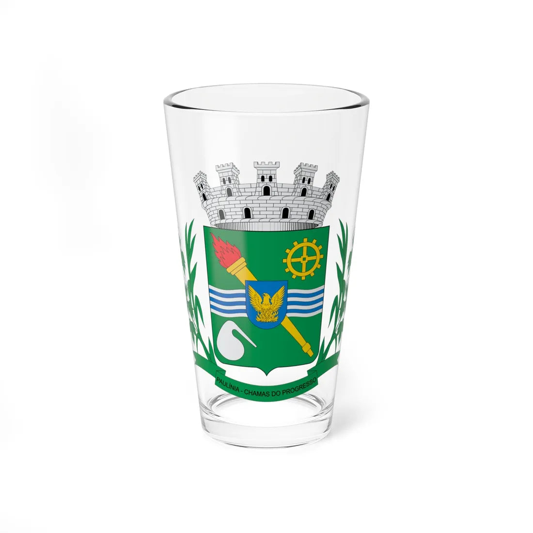 Brasão de Paulínia - SP (Brazil) (Coat of Arms) Pint Glass 16oz 16oz - Go Mug Yourself