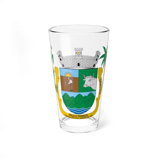Brasão de Paulo Ramos - MA (Brazil) (Coat of Arms) Pint Glass 16oz 16oz - Go Mug Yourself