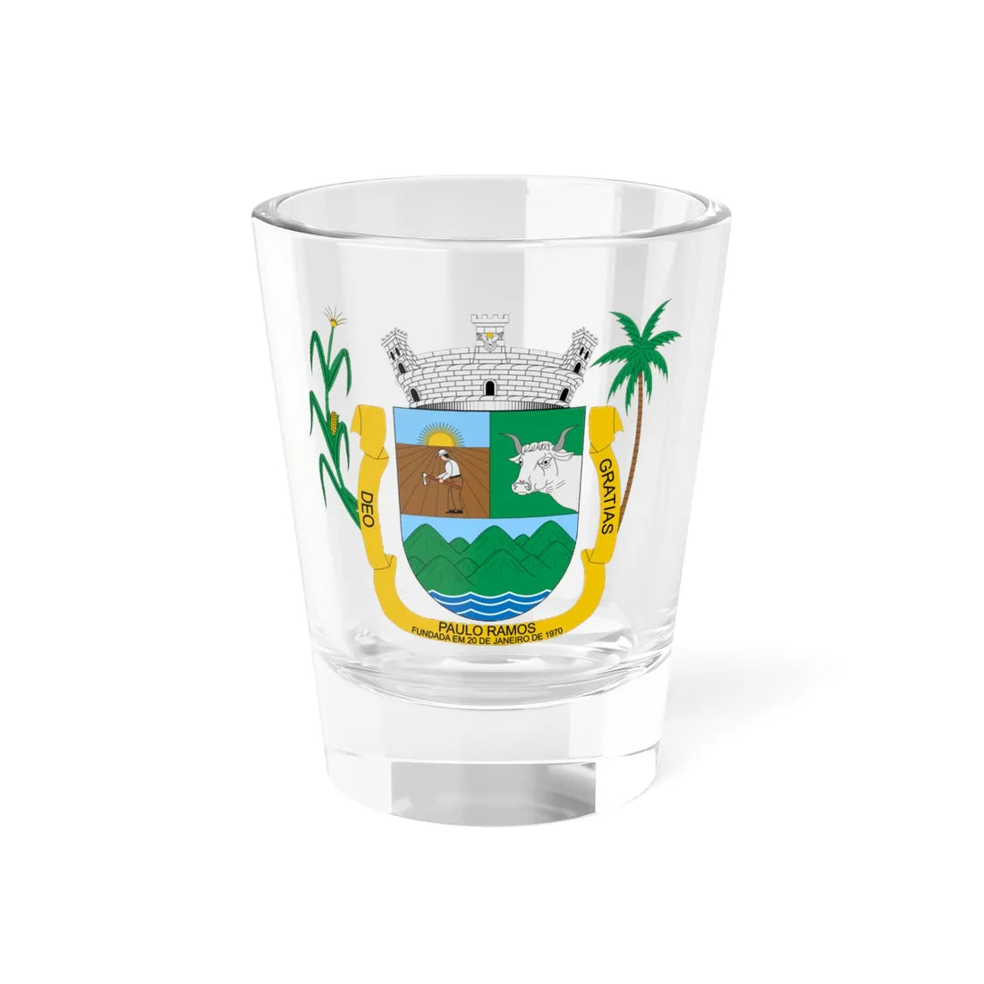 Brasão de Paulo Ramos - MA (Brazil) (Coat of Arms) Shot Glass 1.5oz 1.5oz - Go Mug Yourself