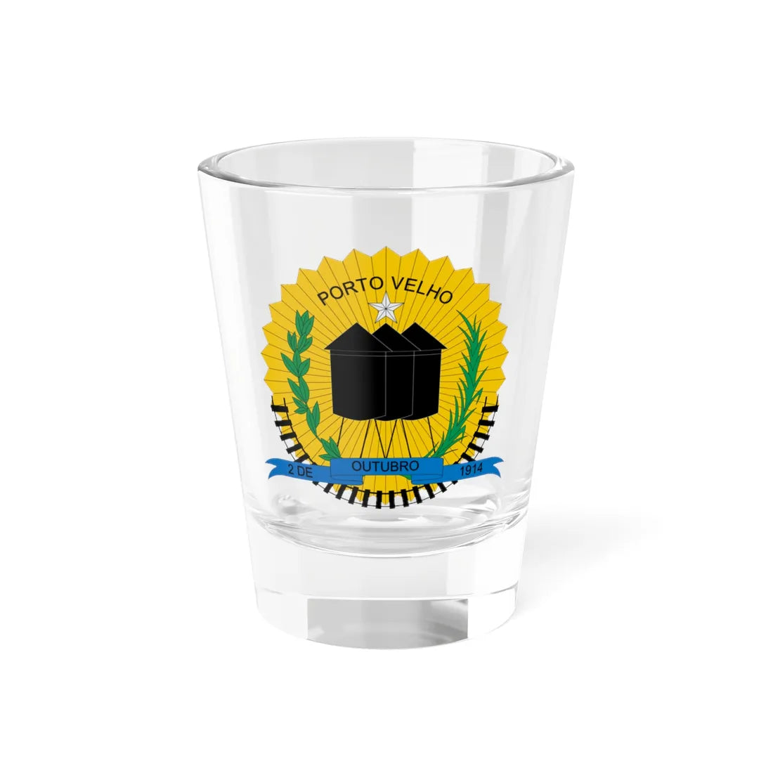 Brasão de Porto Velho (Brazil) (Coat of Arms) Shot Glass 1.5oz 1.5oz - Go Mug Yourself