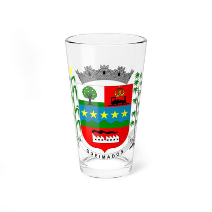 Brasão de Queimados (Brazil) (Coat of Arms) Pint Glass 16oz - Go Mug Yourself