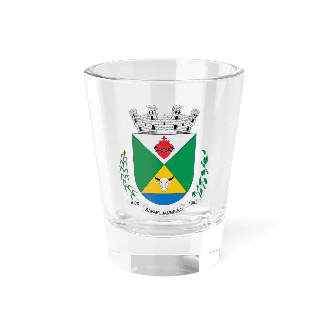 Brasão de Rafael Jambeiro - BA (Brazil) (Coat of Arms) Shot Glass 1.5oz 1.5oz - Go Mug Yourself