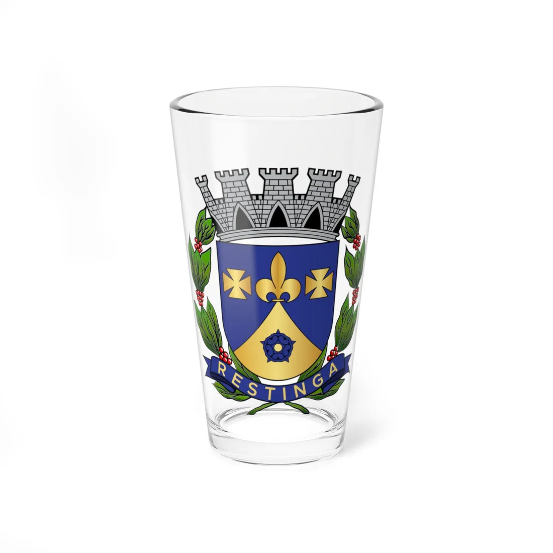 Brasão de Restinga (Brazil) (Coat of Arms) Pint Glass 16oz 16oz - Go Mug Yourself