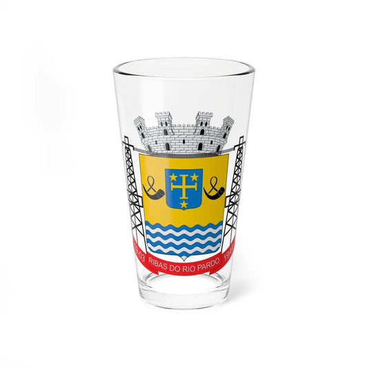 Brasão de Ribas do Rio Pardo - MS (Brazil) (Coat of Arms) Pint Glass 16oz 16oz - Go Mug Yourself