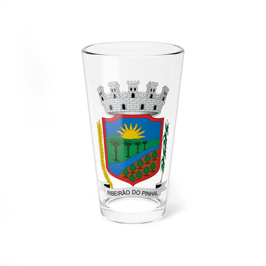 Brasão de Ribeirão do Pinhal - PR (Brazil) (Coat of Arms) Pint Glass 16oz 16oz - Go Mug Yourself