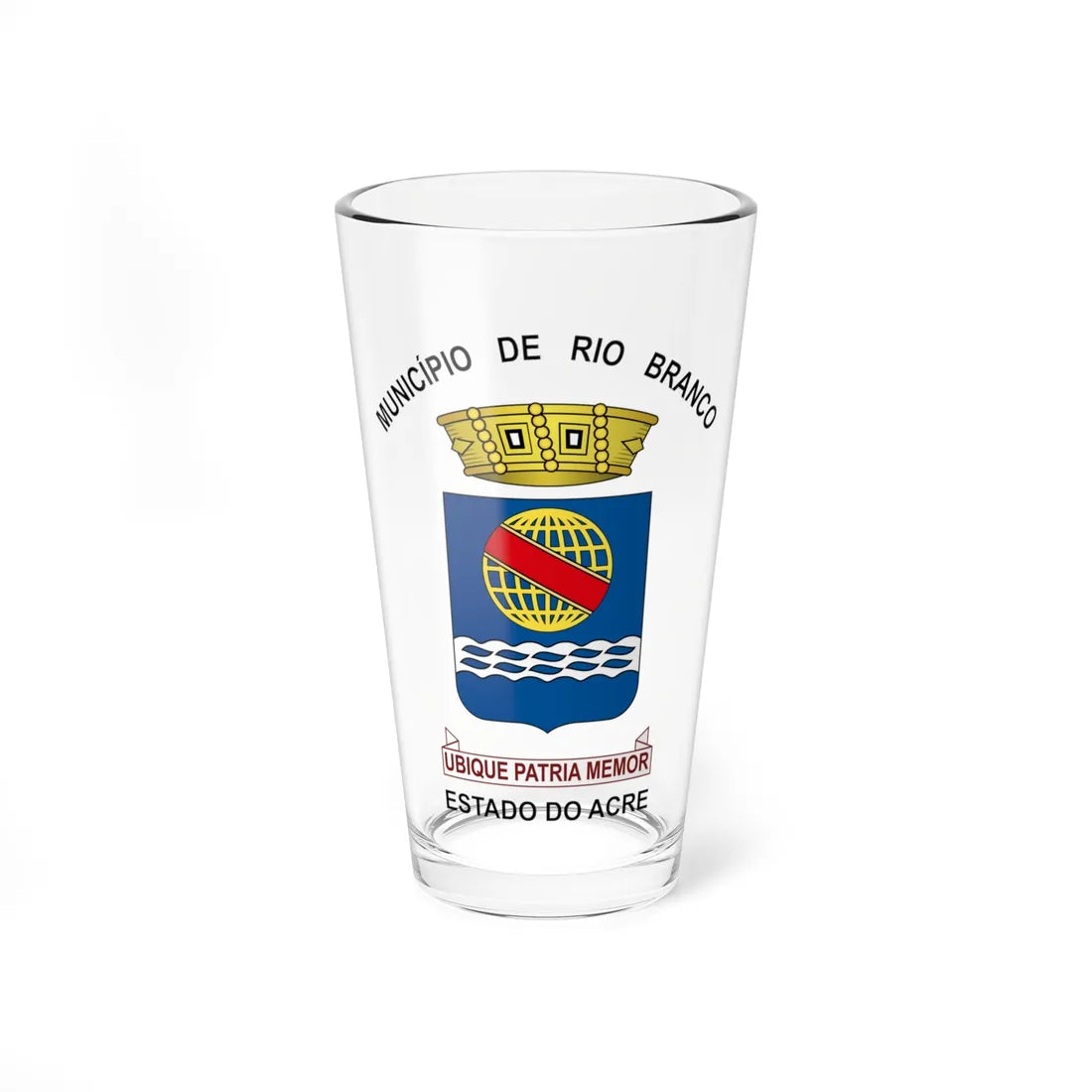 Brasão de Rio Branco (Brazil) (Coat of Arms) Pint Glass 16oz 16oz - Go Mug Yourself