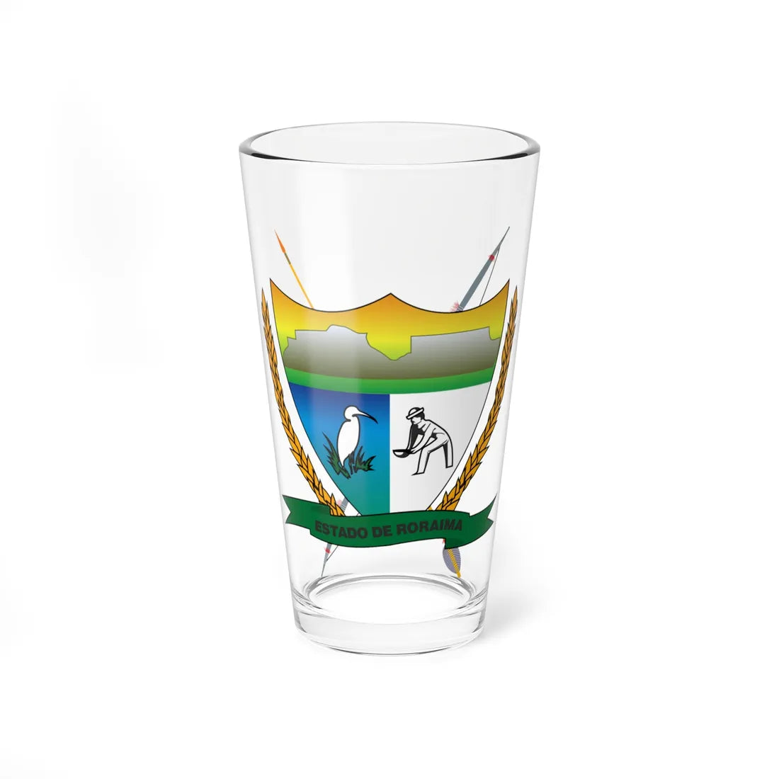 Brasão de Roraima (Brazil) (Coat of Arms) Pint Glass 16oz 16oz - Go Mug Yourself