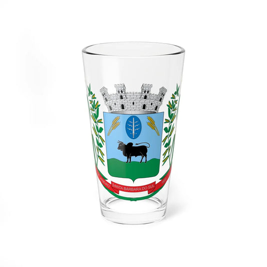 Brasão de Santa Bárbara do Sul - RS (Brazil) (Coat of Arms) Pint Glass 16oz 16oz - Go Mug Yourself