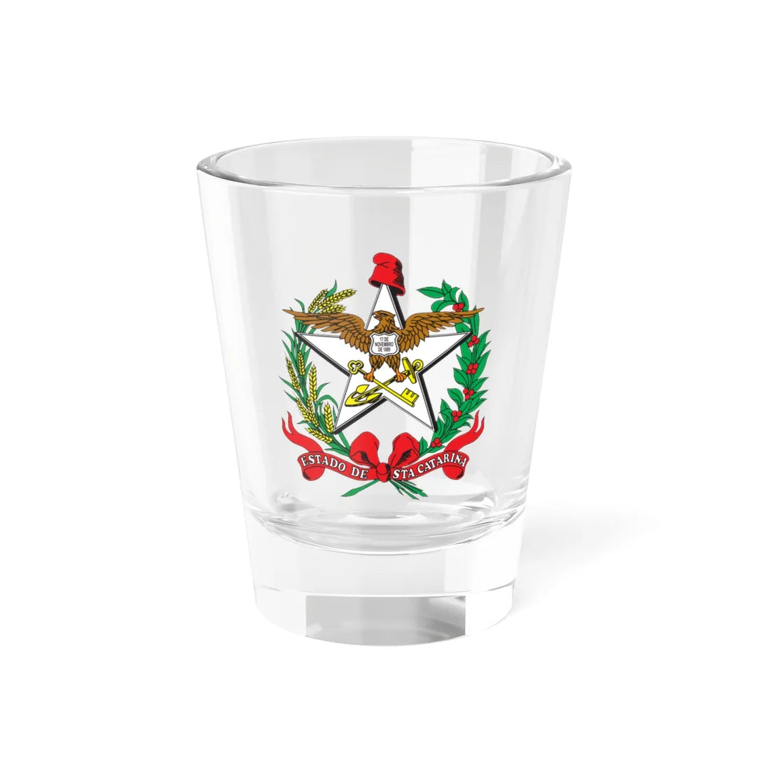 Brasão de Santa Catarina (Brazil) (Coat of Arms) Shot Glass 1.5oz 1.5oz - Go Mug Yourself