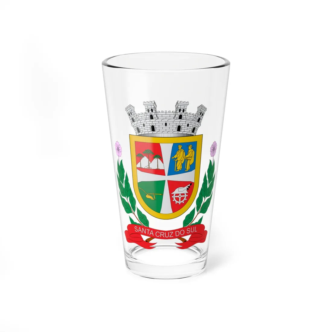 Brasão de Santa Cruz do Sul - RS (Brazil) (Coat of Arms) Pint Glass 16oz 16oz - Go Mug Yourself