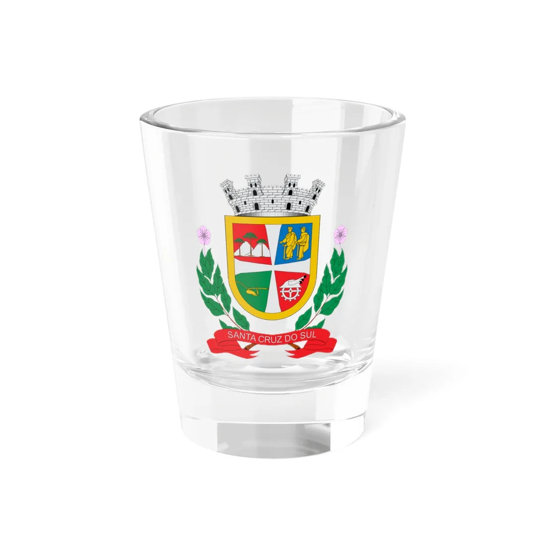Brasão de Santa Cruz do Sul - RS (Brazil) (Coat of Arms) Shot Glass 1.5oz 1.5oz - Go Mug Yourself