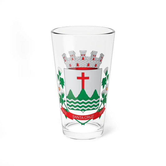 Brasão de Santa Cruz - RN (Brazil) (Coat of Arms) Pint Glass 16oz 16oz - Go Mug Yourself