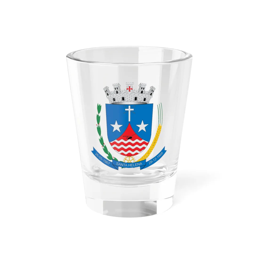 Brasão de Santa Helena - PR (Brazil) (Coat of Arms) Shot Glass 1.5oz 1.5oz - Go Mug Yourself