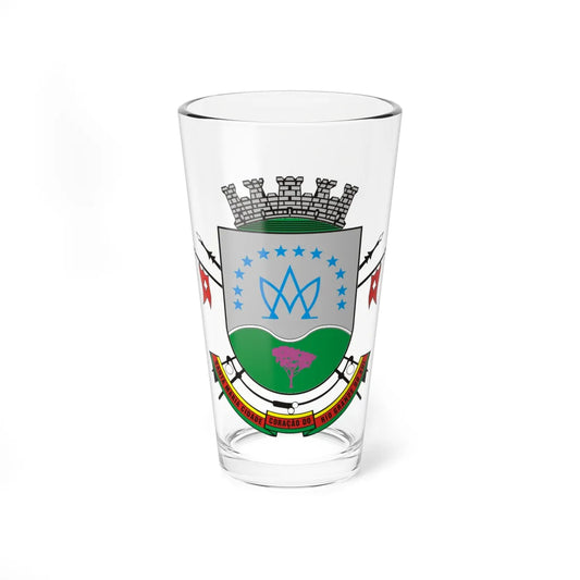 Brasão de Santa Maria RS (Brazil) (Coat of Arms) Pint Glass 16oz 16oz - Go Mug Yourself