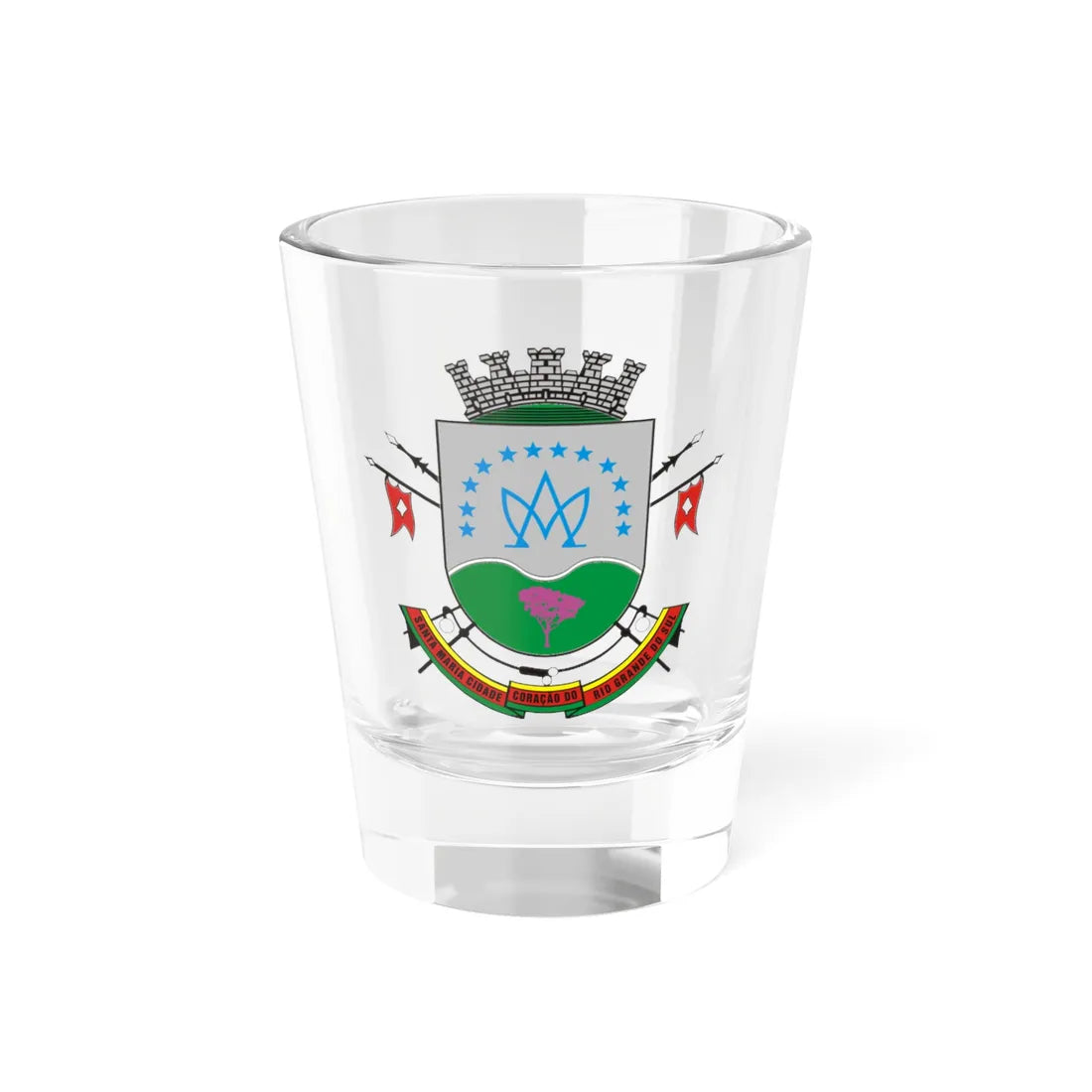 Brasão de Santa Maria RS (Brazil) (Coat of Arms) Shot Glass 1.5oz 1.5oz - Go Mug Yourself