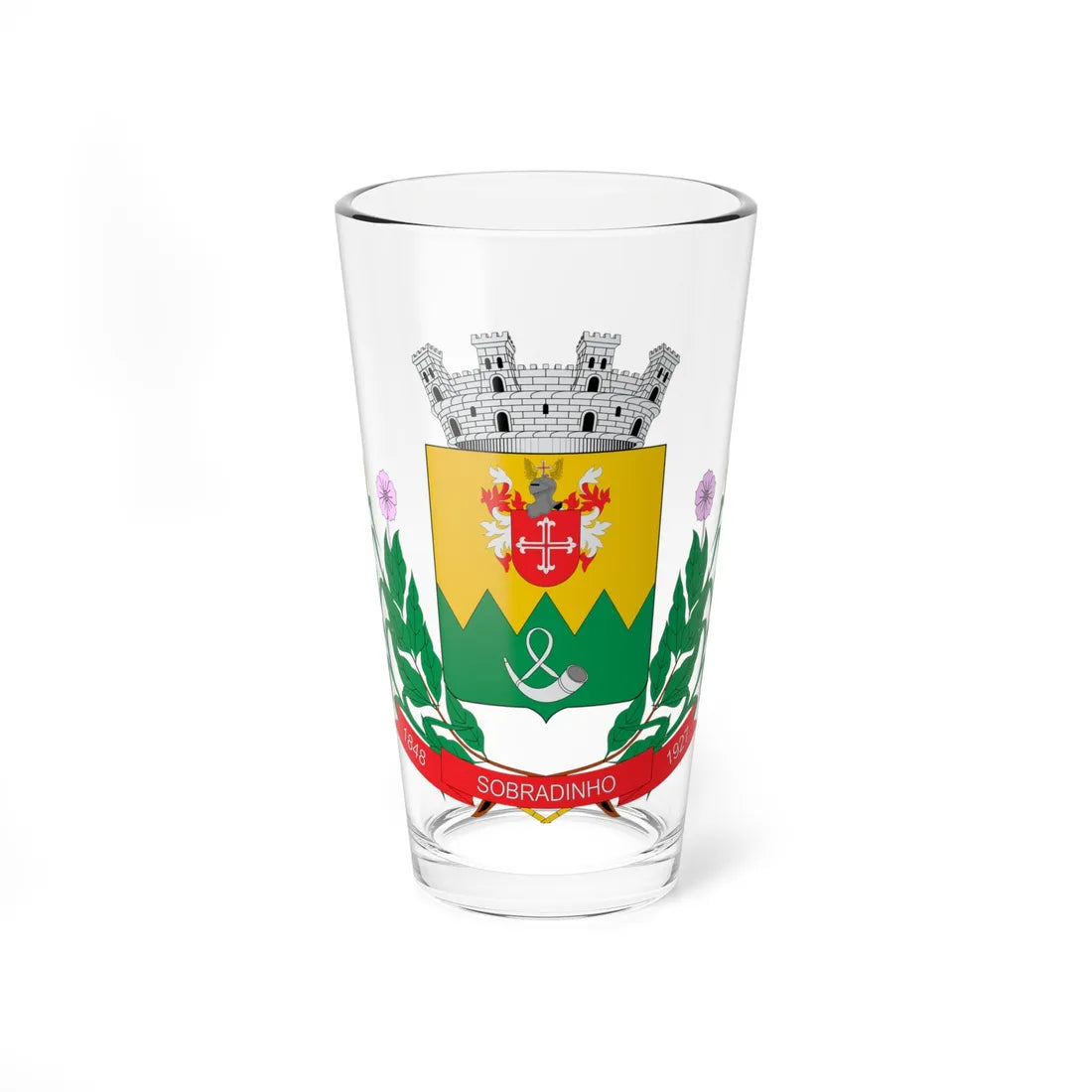 Brasão de Sobradinho - RS (Brazil) (Coat of Arms) Pint Glass 16oz 16oz - Go Mug Yourself